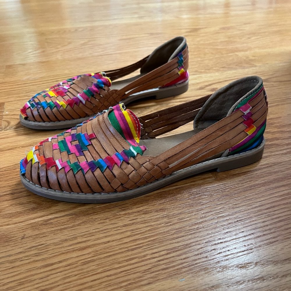 Handmade Woven Rainbow Huarache Loafers